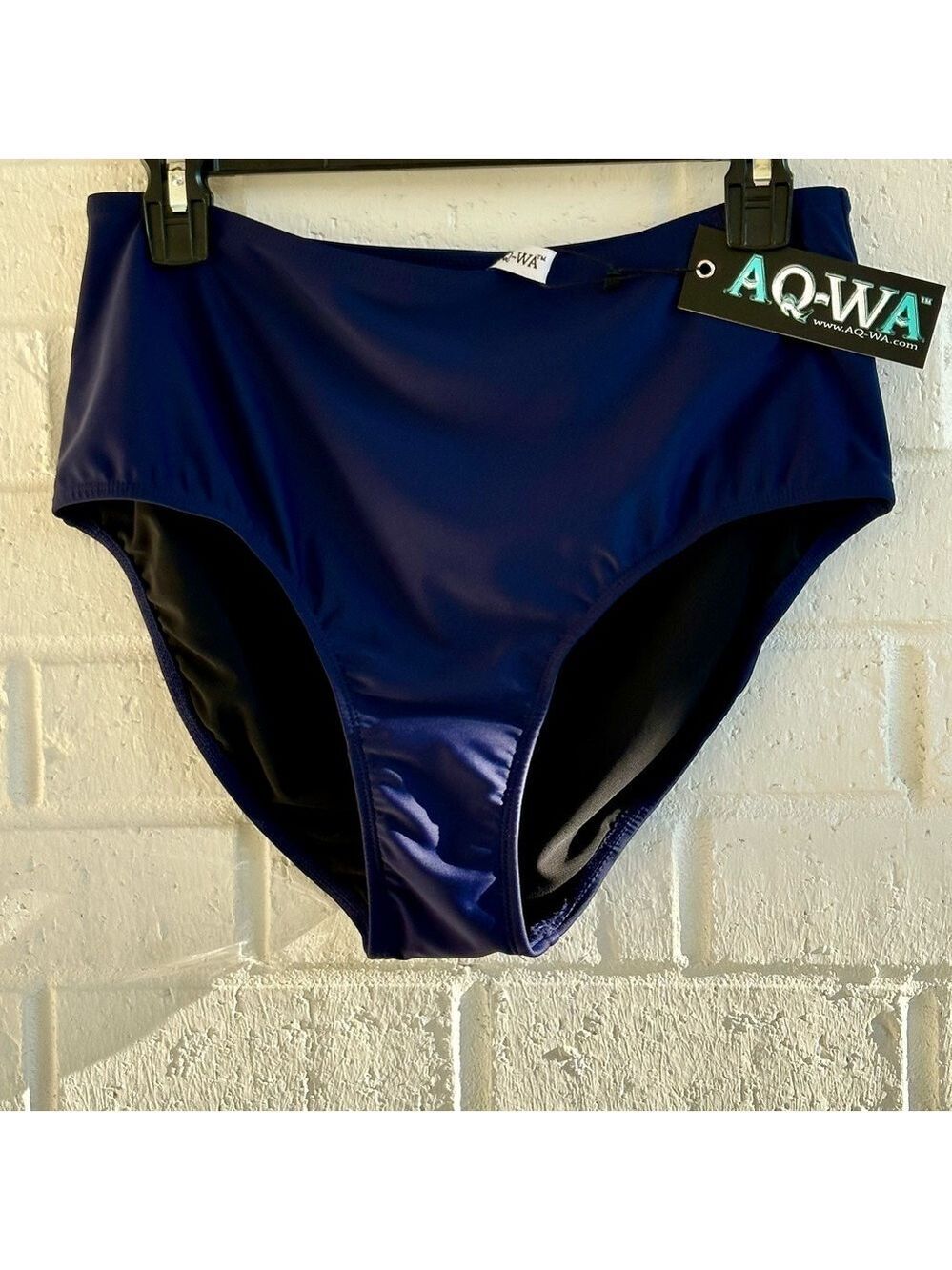 AQ-WA Women's Navy High-Waisted Bikini Bottom Size XL New with Tags